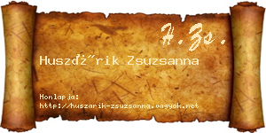 Huszárik Zsuzsanna névjegykártya
